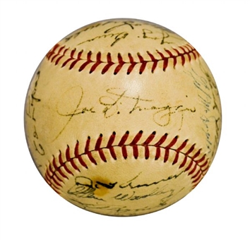 1951 Yankees Team-Signed Baseball (26 Signatures including DiMaggio and a Rookie Mantle)